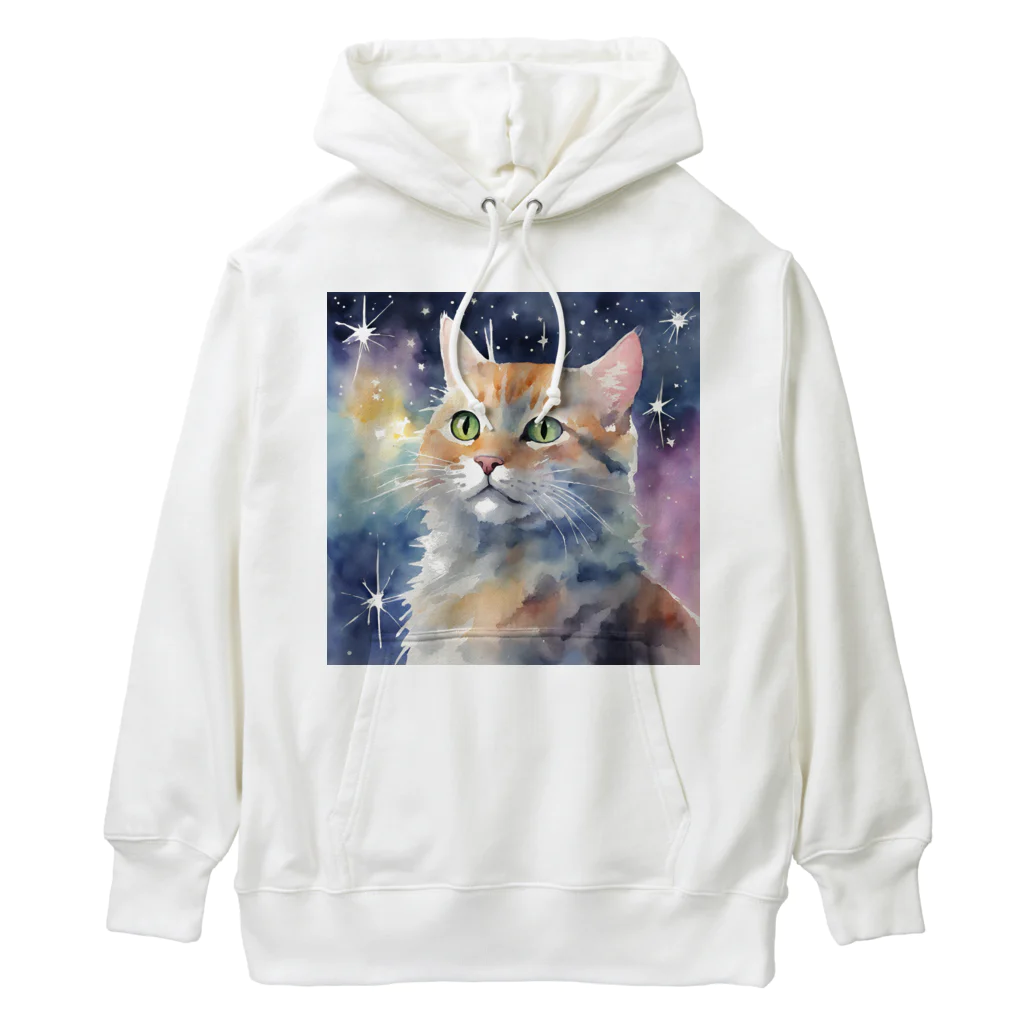 星降る夜にの宇宙猫 Heavyweight Hoodie