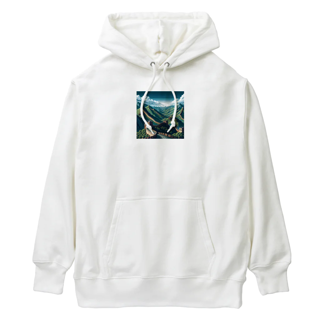 Pixel Art Goodsの万里の長城（pixel art） Heavyweight Hoodie