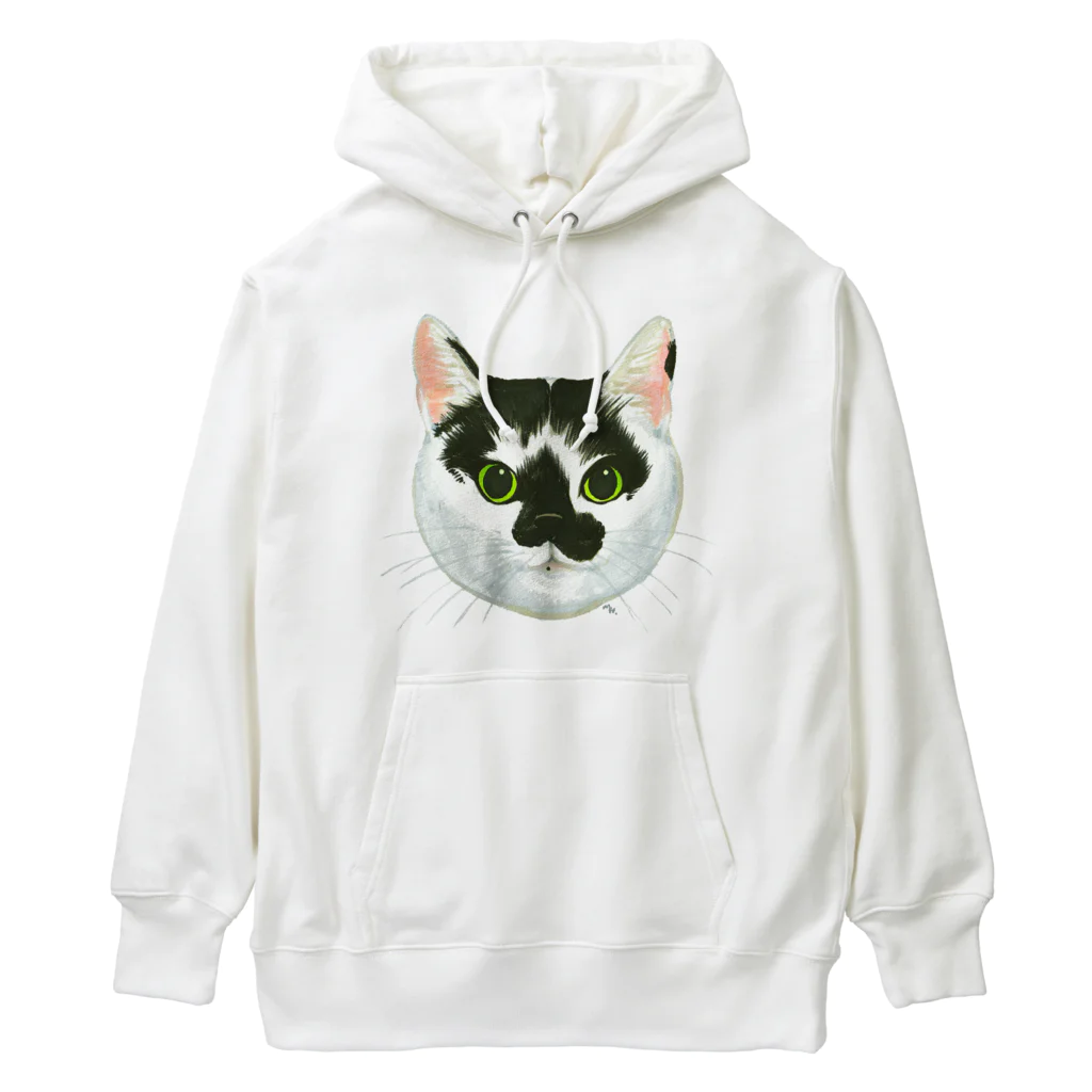 segasworksのねこさんのお顔（白黒ねこ） Heavyweight Hoodie