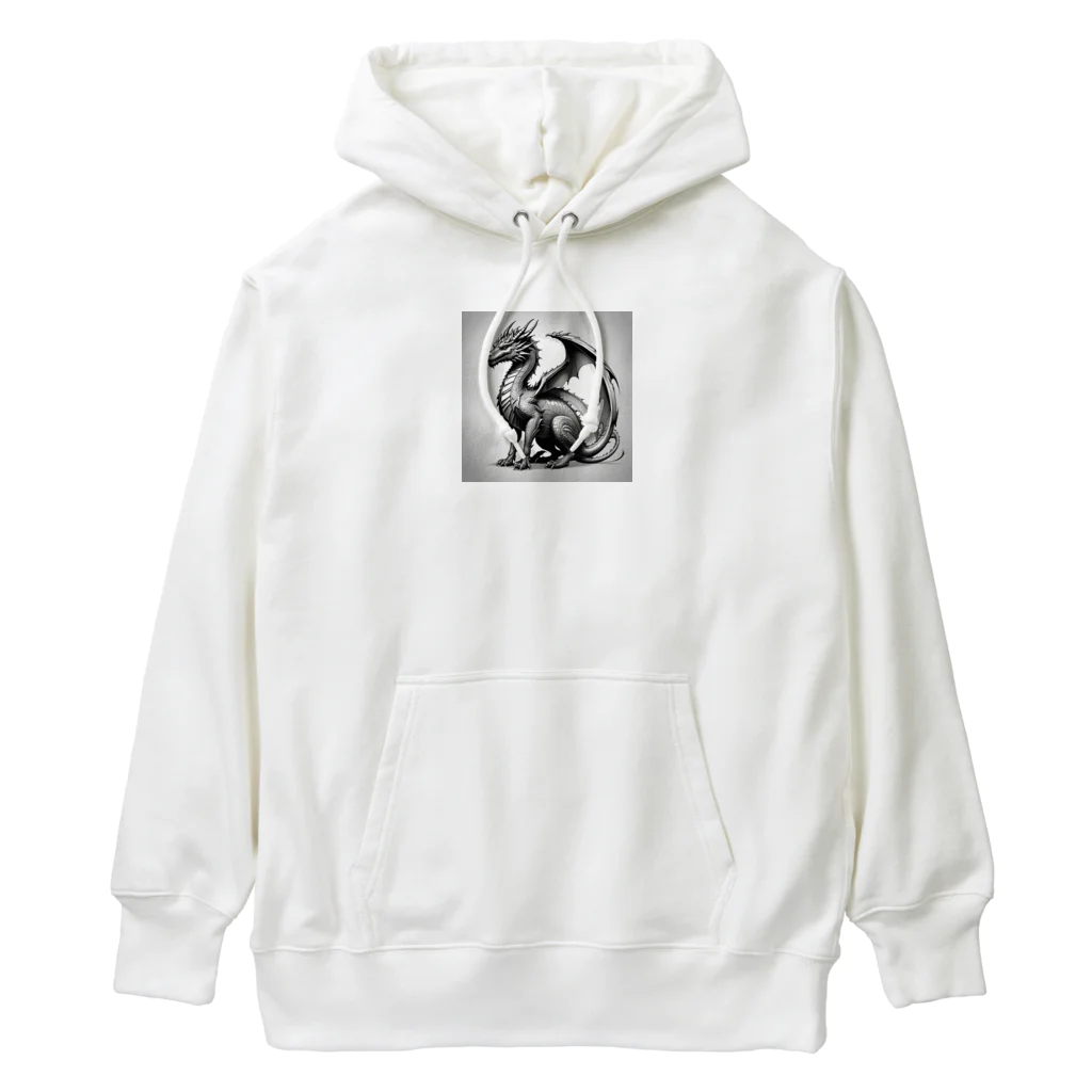 cotaro_worksのドラゴン　鉛筆画23 Heavyweight Hoodie