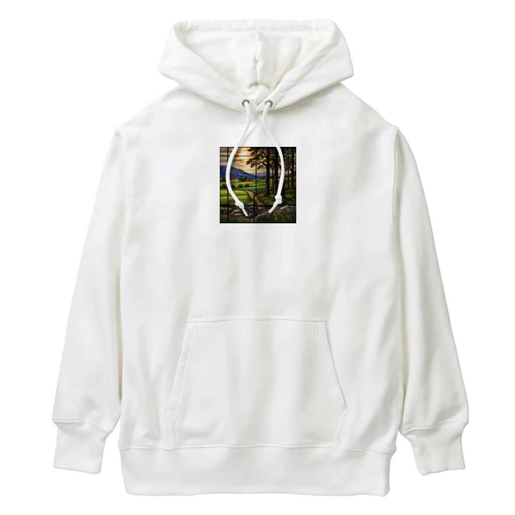 ganeshaのヨーロッパの田舎のステンドグラス Heavyweight Hoodie