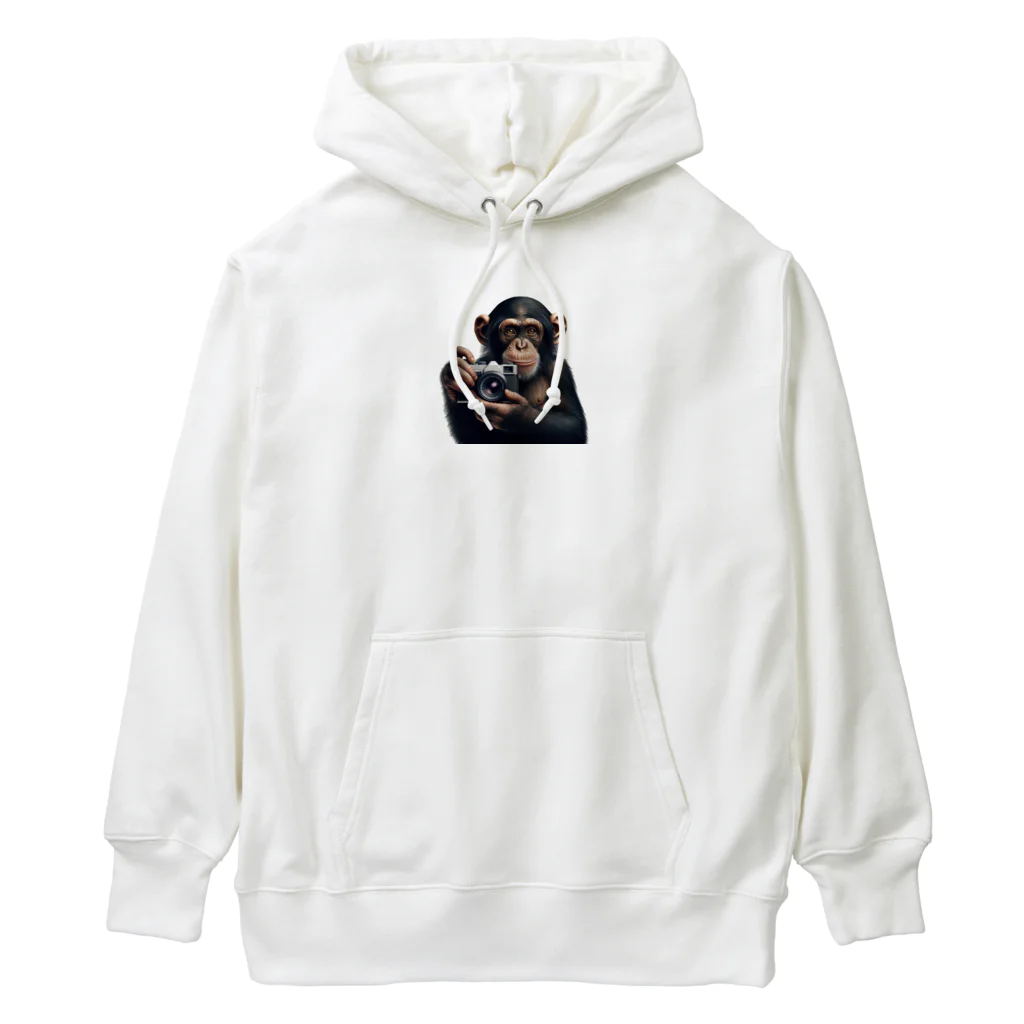 アニマル_Sevenのカメラ好きのチンパンジー2 Heavyweight Hoodie