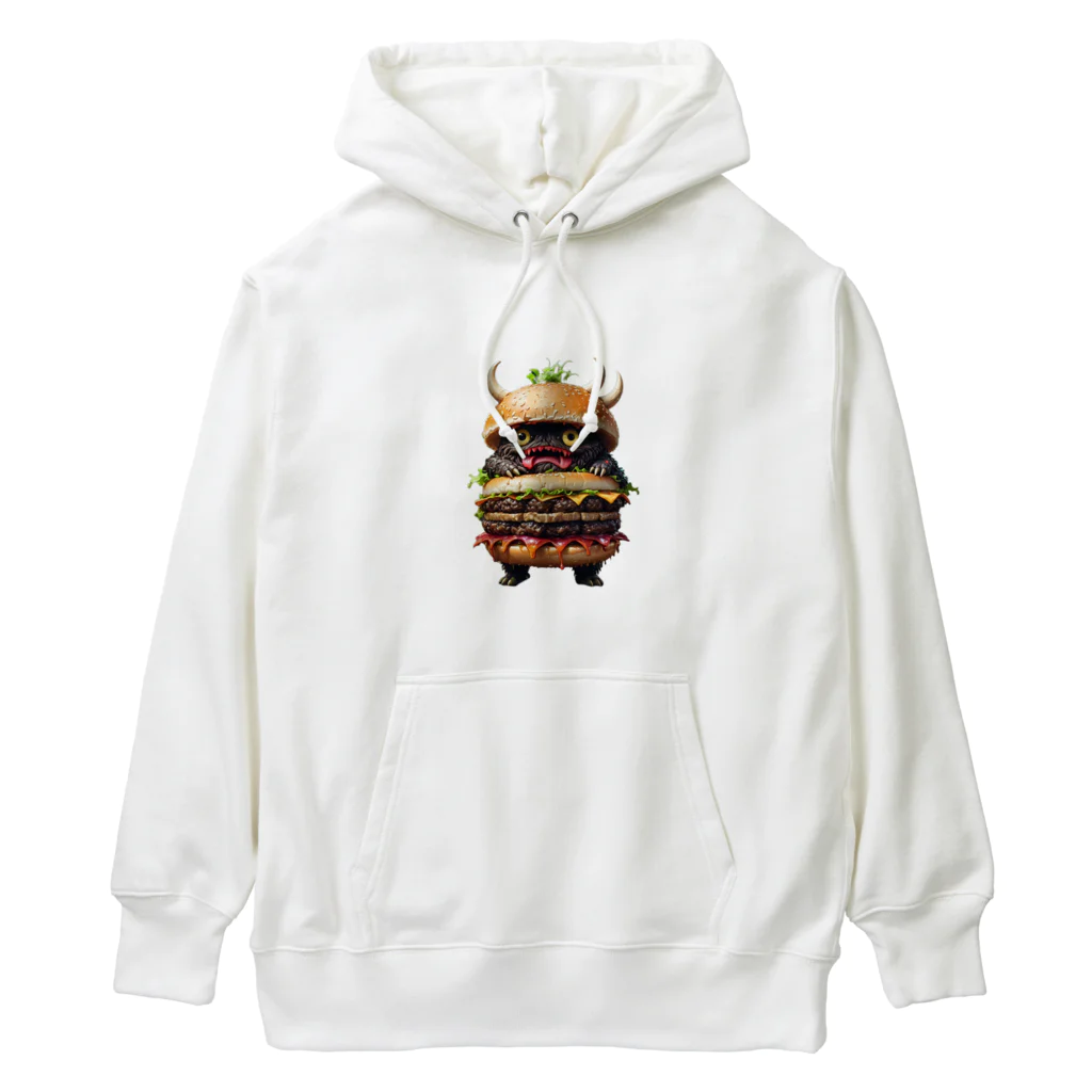 AI妖怪大図鑑のトリプル肉厚ビーフバーガー妖怪　バグドガルド Heavyweight Hoodie