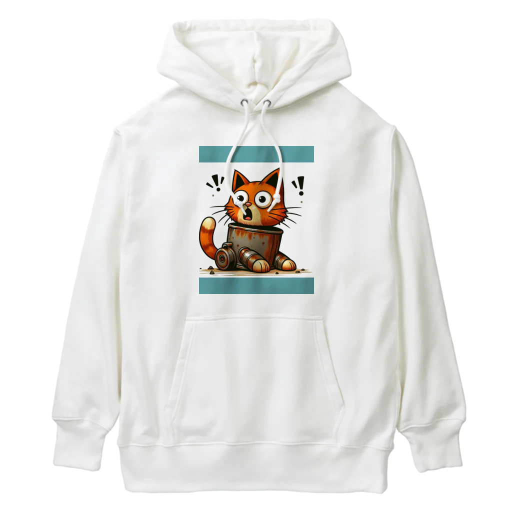 くつろぎ堂☆ネコにゃん☆イヌわんのサビ猫☆びっくりニャン！！！ Heavyweight Hoodie