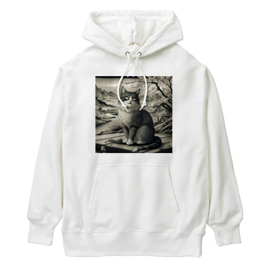 猫XショップX猫の白夜の猫クン Heavyweight Hoodie