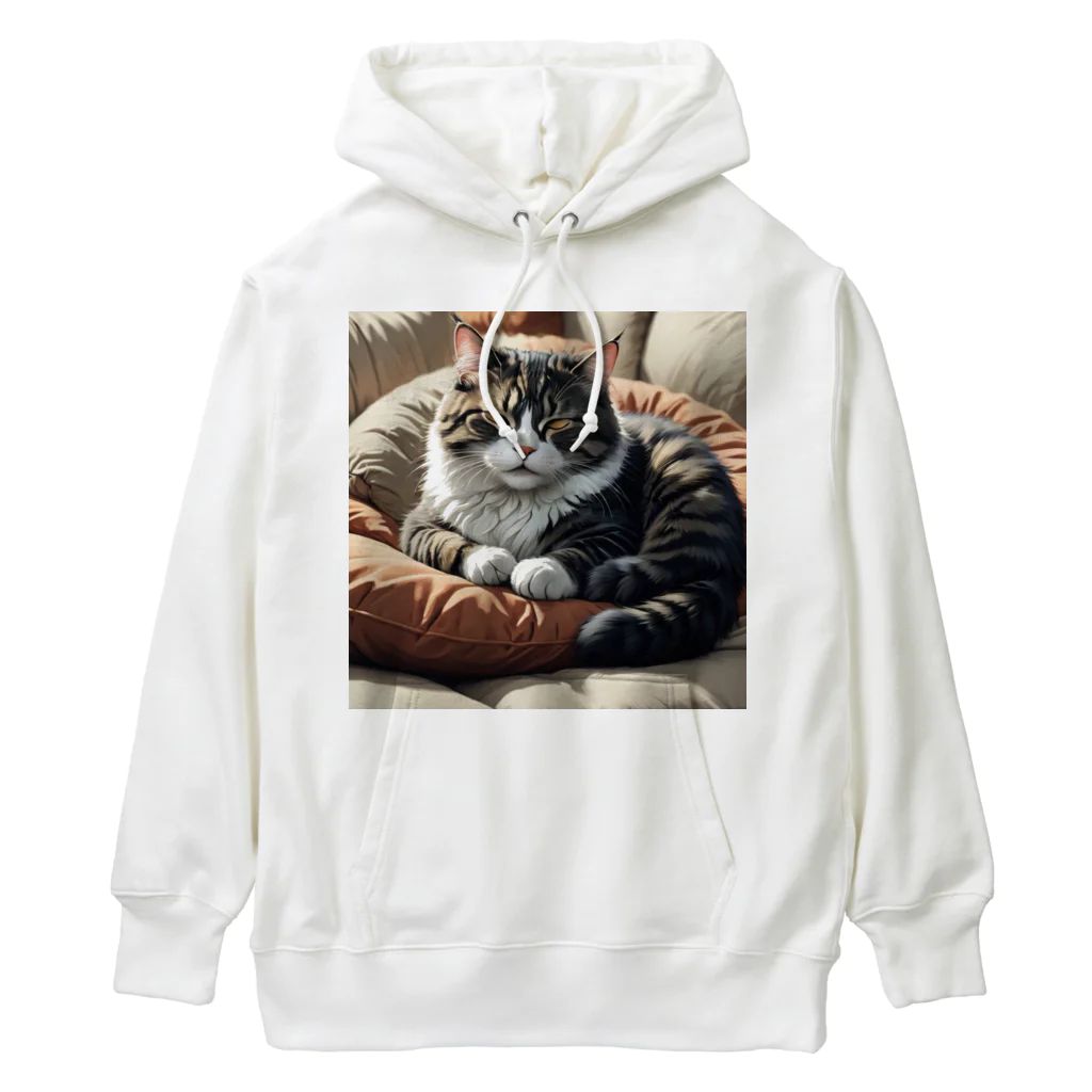 Ken17のソファのクッションの上で眠る猫 Heavyweight Hoodie