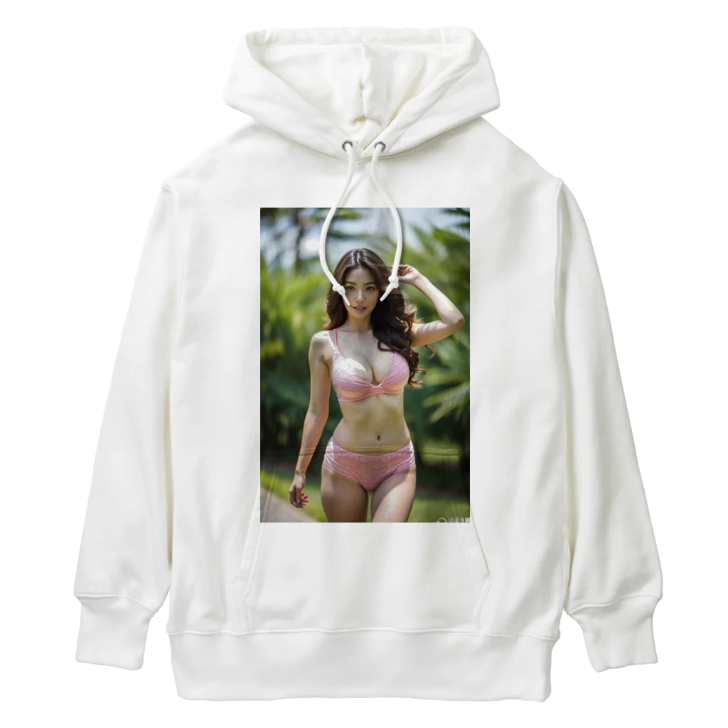 AI美女大好きクラブの「海辺の恋模様: AI美女のビーチウェア・ファンタジー」vol248 Heavyweight Hoodie