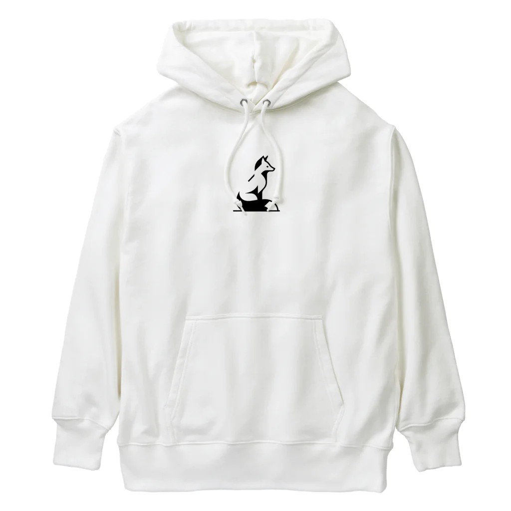 ととのいカエルのモノクロキツネくん Heavyweight Hoodie