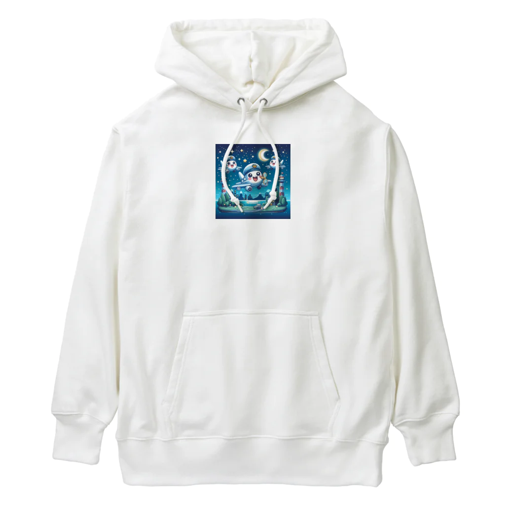 キャラクターズのキラキラ夜景飛行くん Heavyweight Hoodie