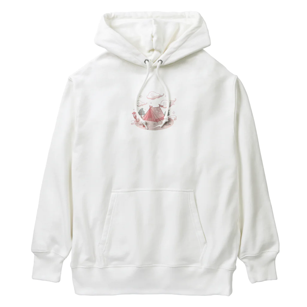 さちキャン(p)@さちcam(p)の山頂でキャンプ　テント　ふわふわピンク Heavyweight Hoodie