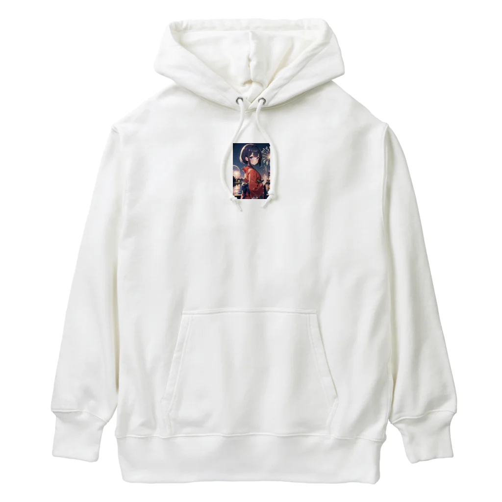 可愛い女の子グッズ販売の浴衣の可愛い女の子 Heavyweight Hoodie