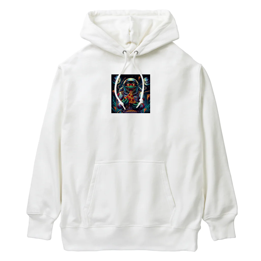 funny-itemsの亀型エイリアン、ピザを食す！ Heavyweight Hoodie