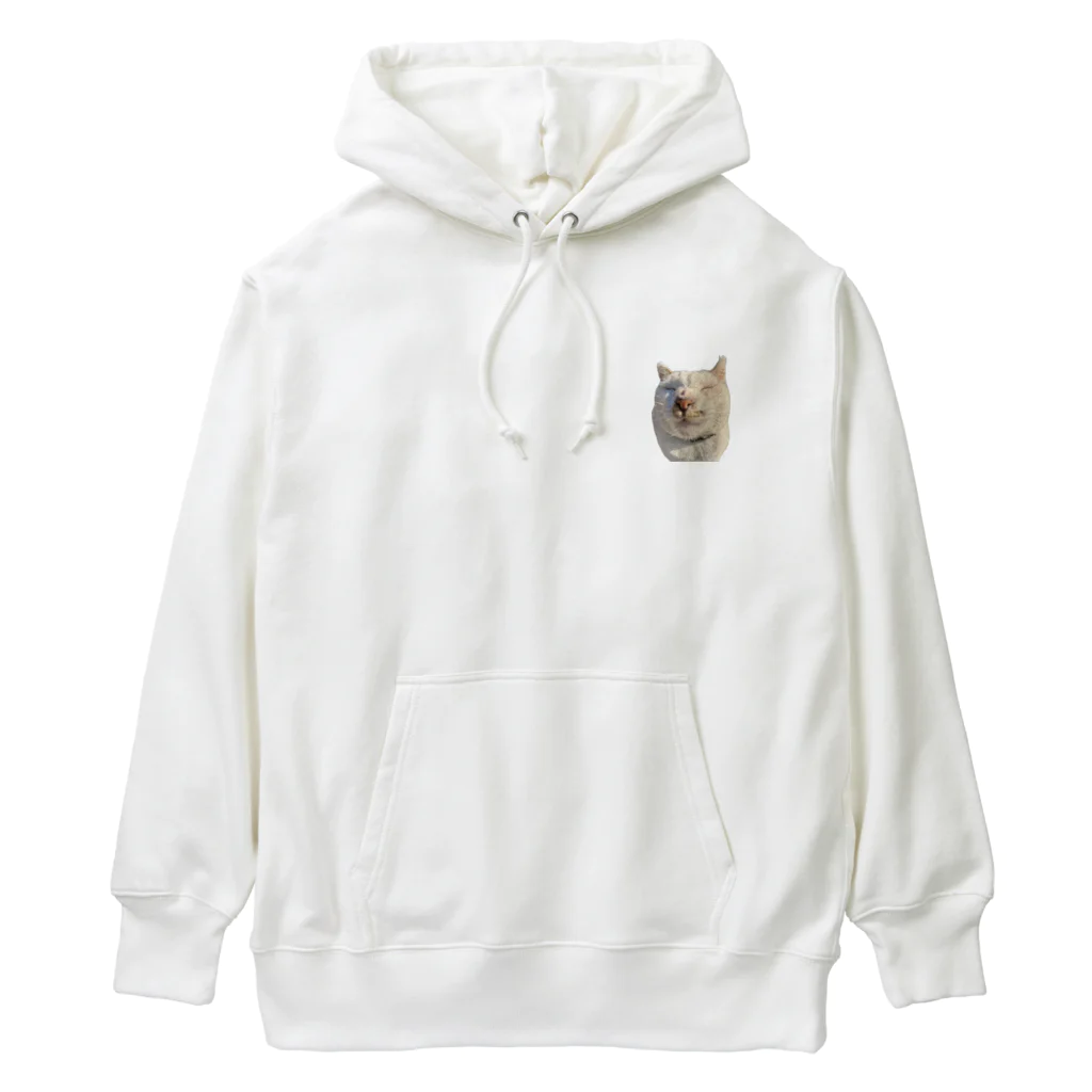 猫島のじかんのたまらない島猫のどアップ顔グッズ① Heavyweight Hoodie