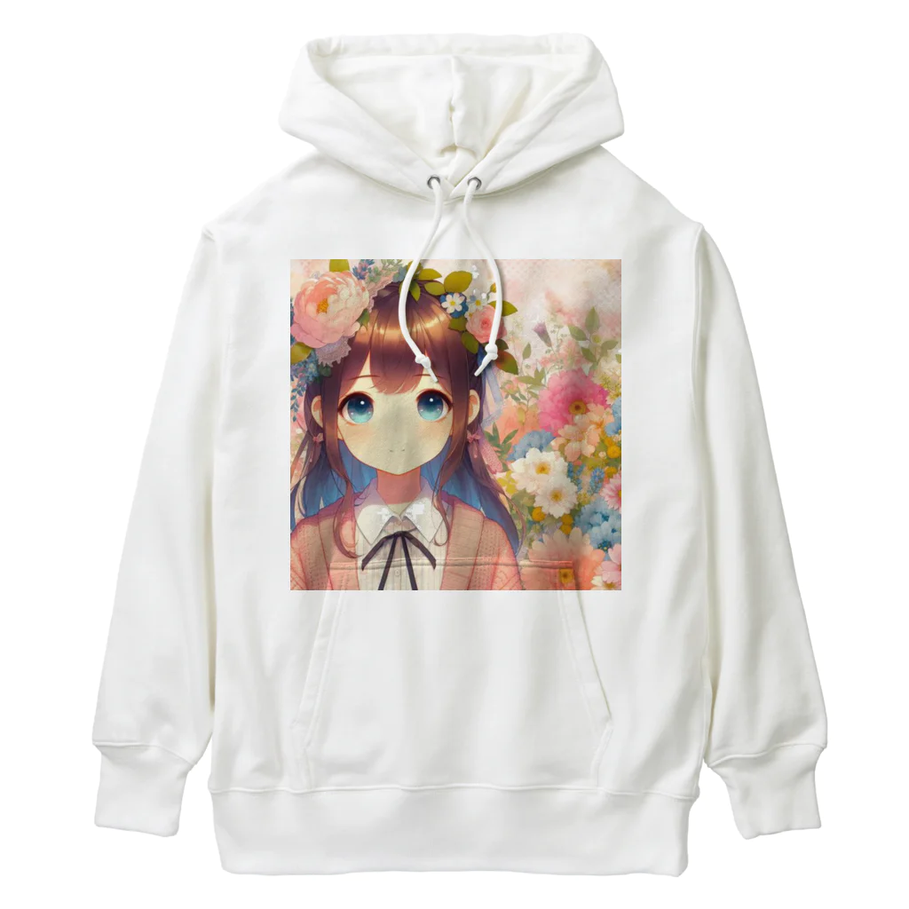 ピクセルパレットの可愛い女の子とお花10 Heavyweight Hoodie