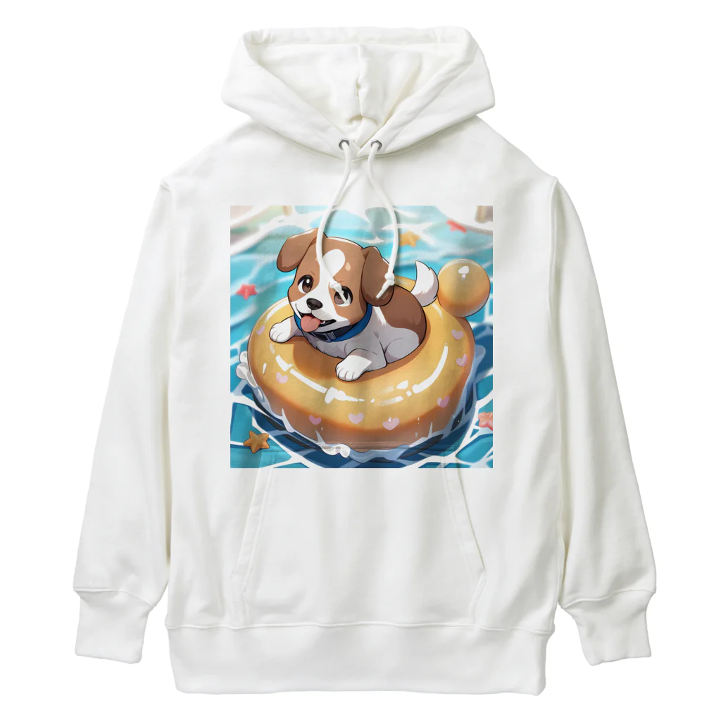 柴犬しばわんこhana873の海水浴してるワンコちゃん Heavyweight Hoodie