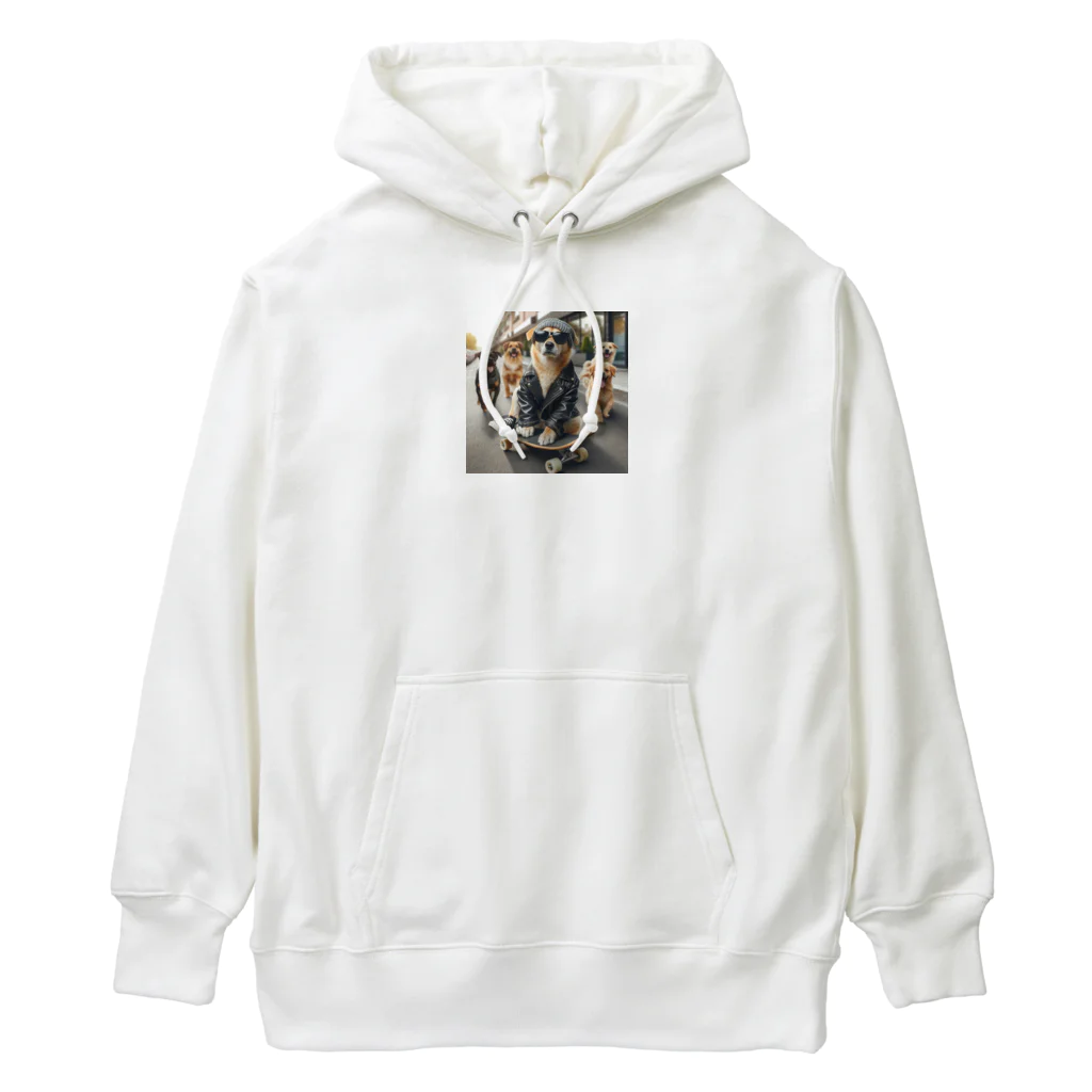 けいちゃんショップのスケートボードの犬 グッズ Heavyweight Hoodie