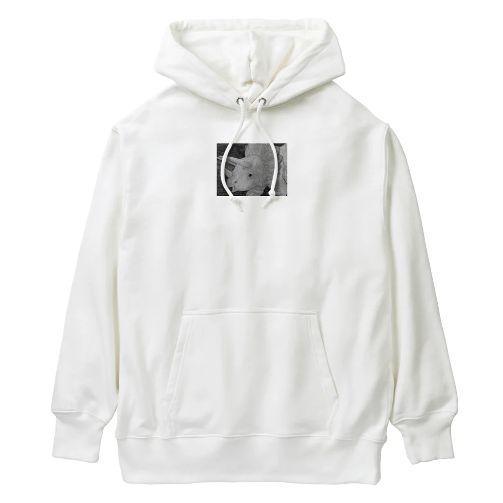 つぎのトリケラトプス　モノクロ Heavyweight Hoodie