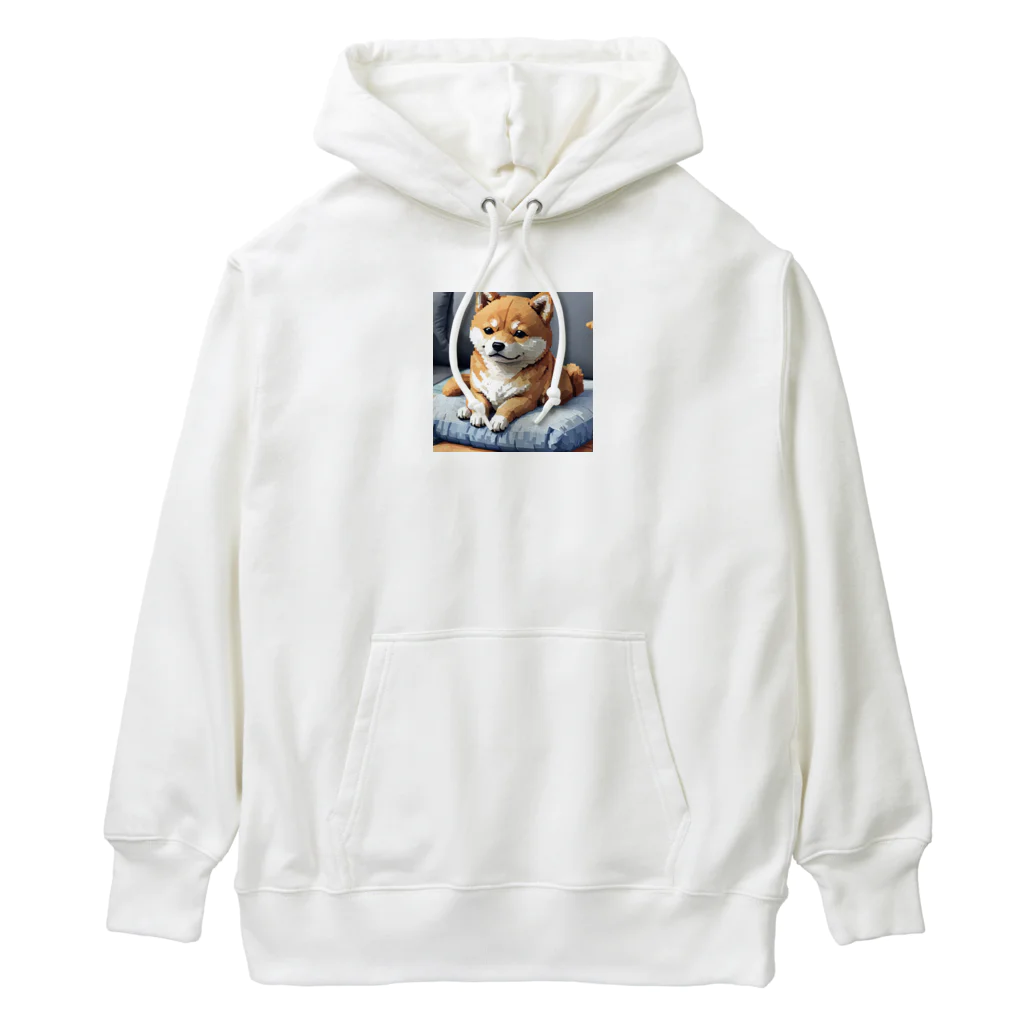 oricoricoのクッションの上でくつろぐ柴犬 Heavyweight Hoodie