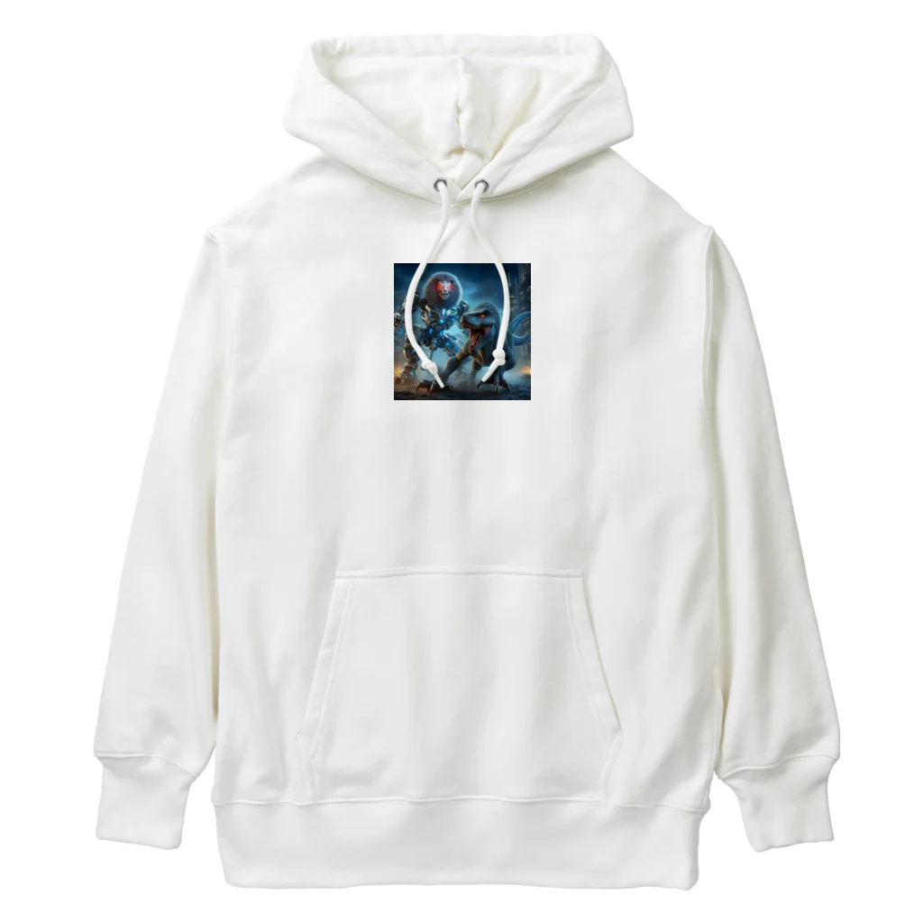 OTIRUBUTUBUTUのライオンロボットvsラプトル Heavyweight Hoodie