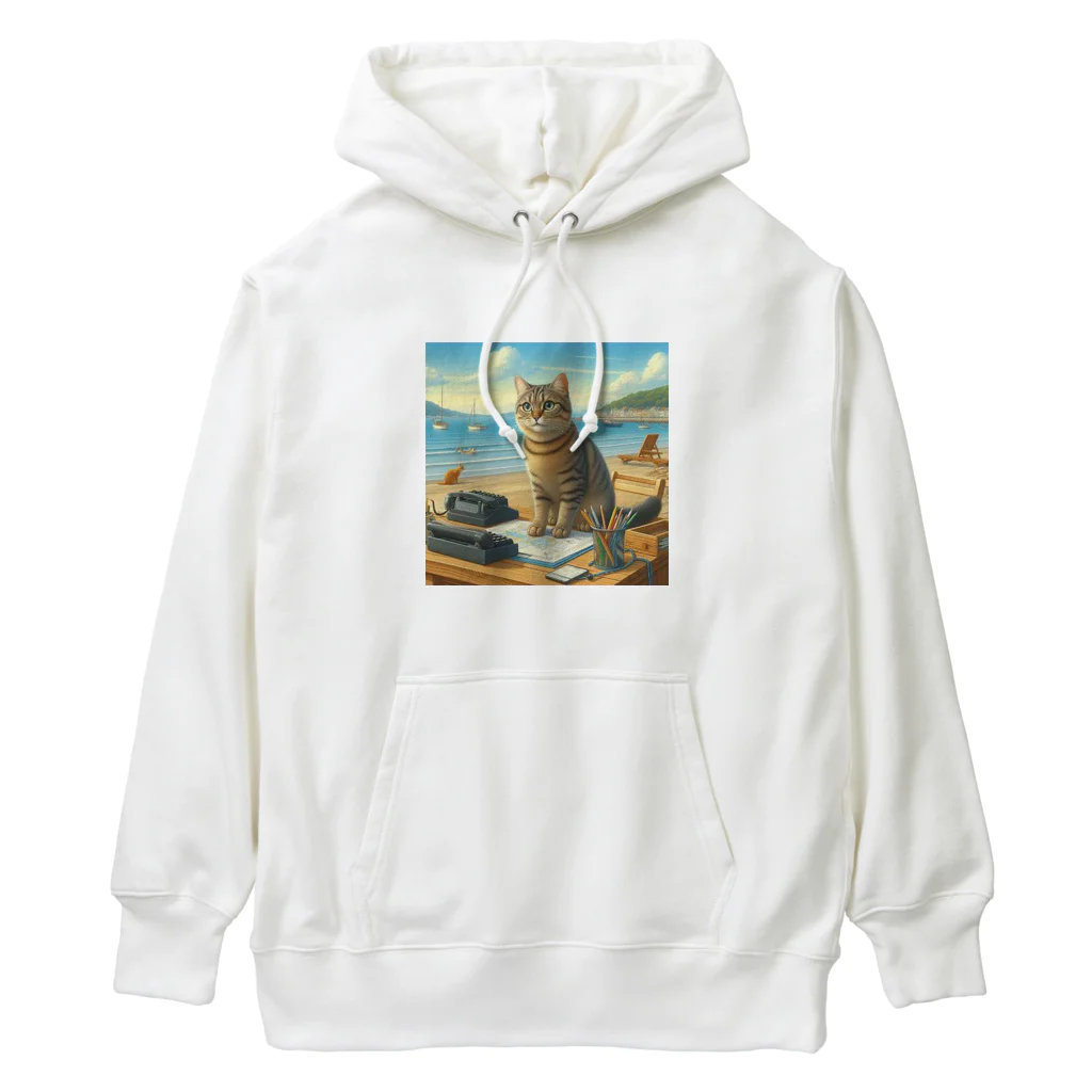 peace2024の海辺の仕事猫 Heavyweight Hoodie