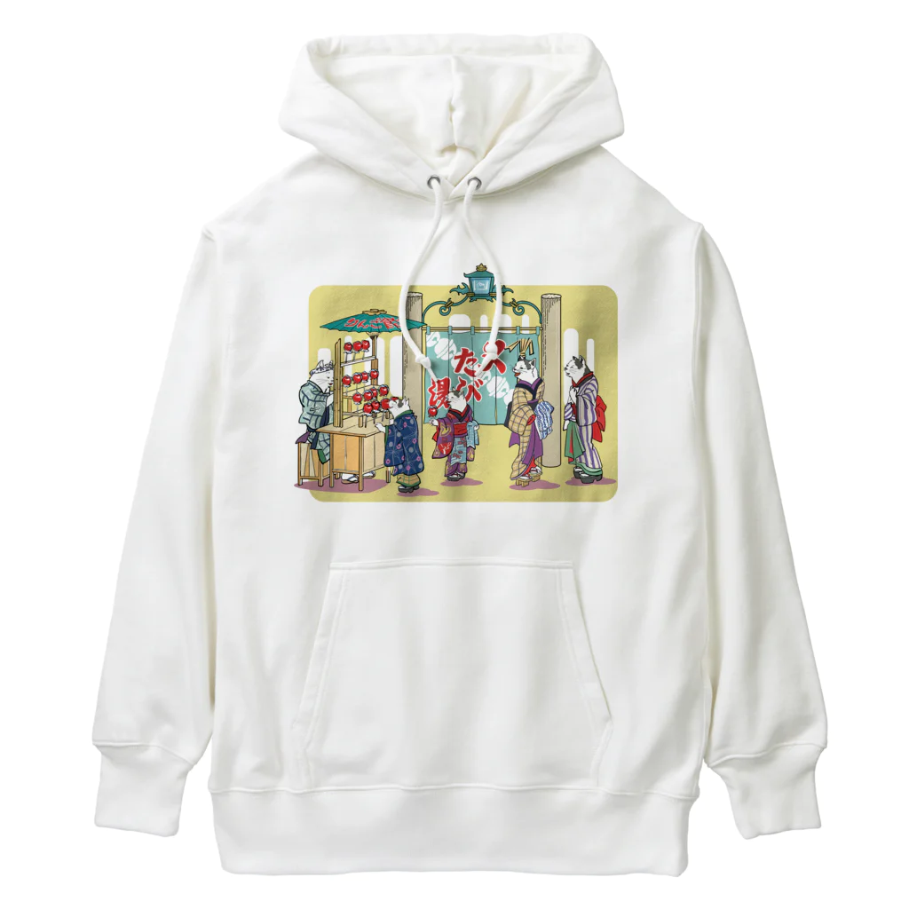 freehandの浮世絵猫のお風呂屋さん Heavyweight Hoodie