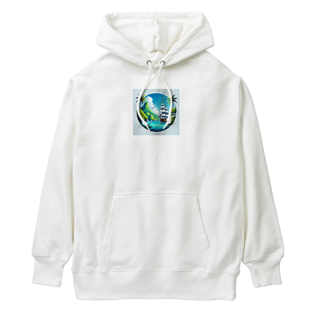 海の幸のカリブ海と船 Heavyweight Hoodie