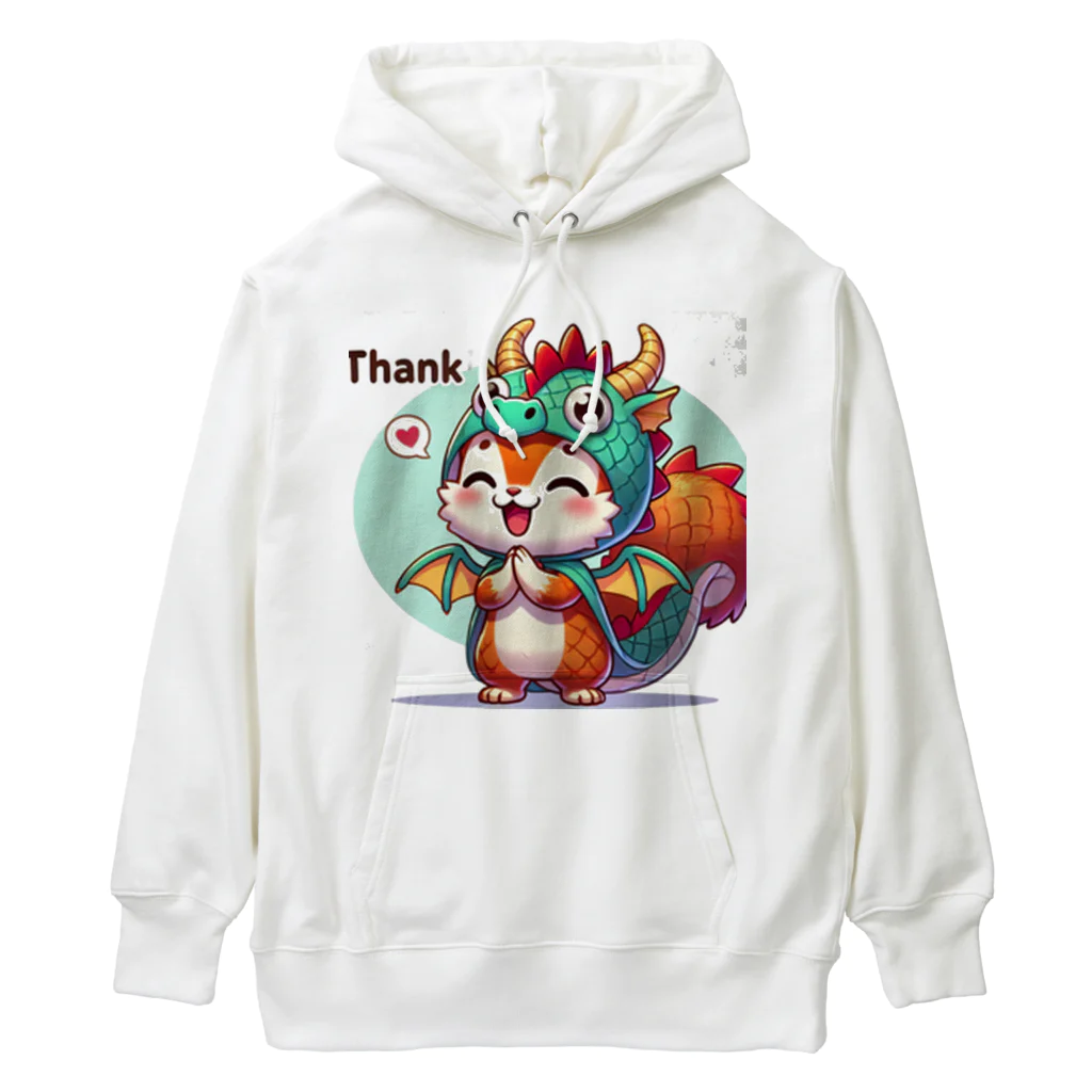 一番星のかわいいドラゴンコスチュームのリス Heavyweight Hoodie