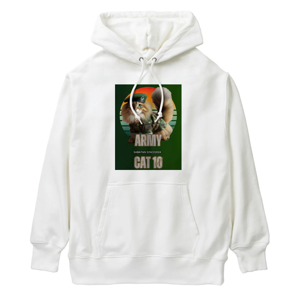 SaBATaNのアーミー猫10 Heavyweight Hoodie