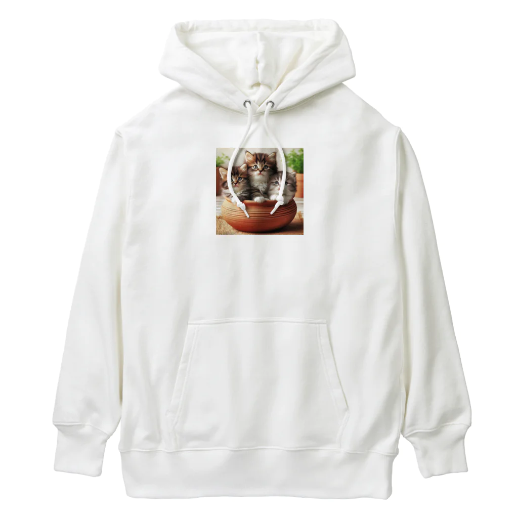 YFCの土鍋に可愛い親子猫が3匹④ Heavyweight Hoodie