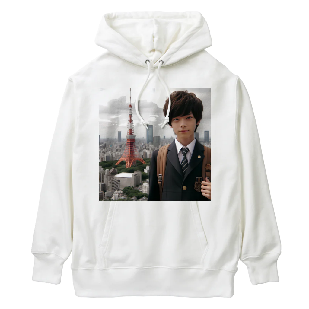 可愛い男の子イラスト販売所　By,keicyanの男の子　中学1年生　タワーバッグに Heavyweight Hoodie