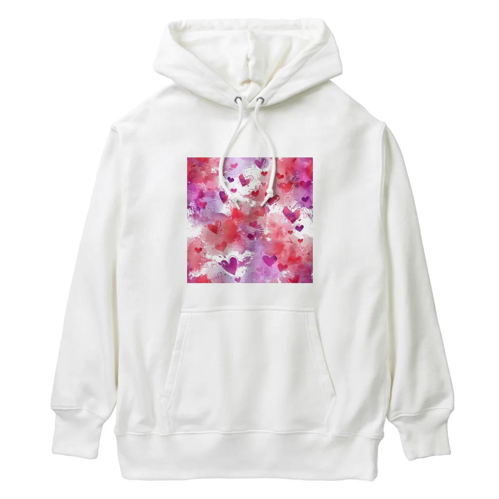 オンラインショップイエローリーフのハート　赤　ピンク　紫　可愛い Heavyweight Hoodie