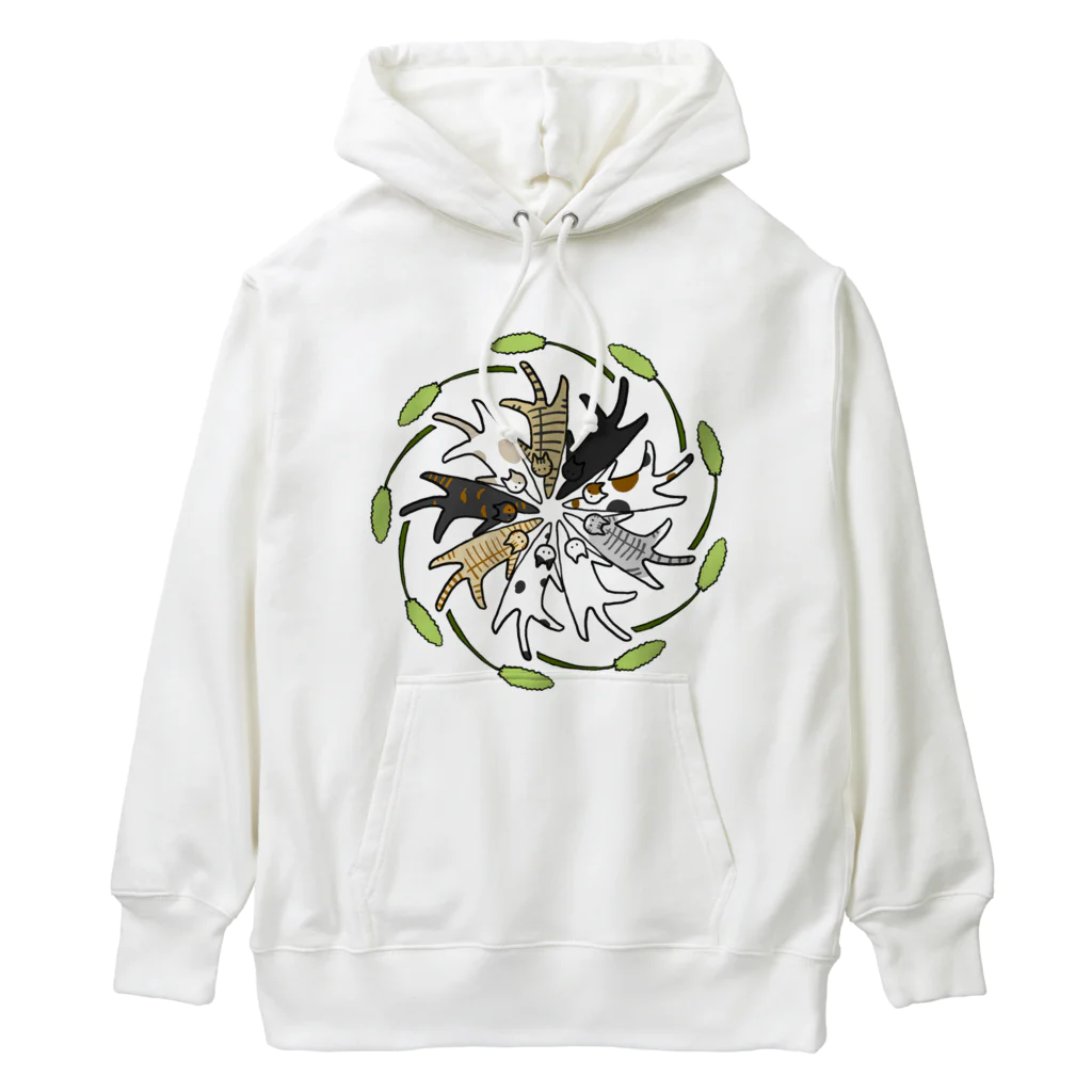 梅咲イラストワークの和猫じゃらし Heavyweight Hoodie