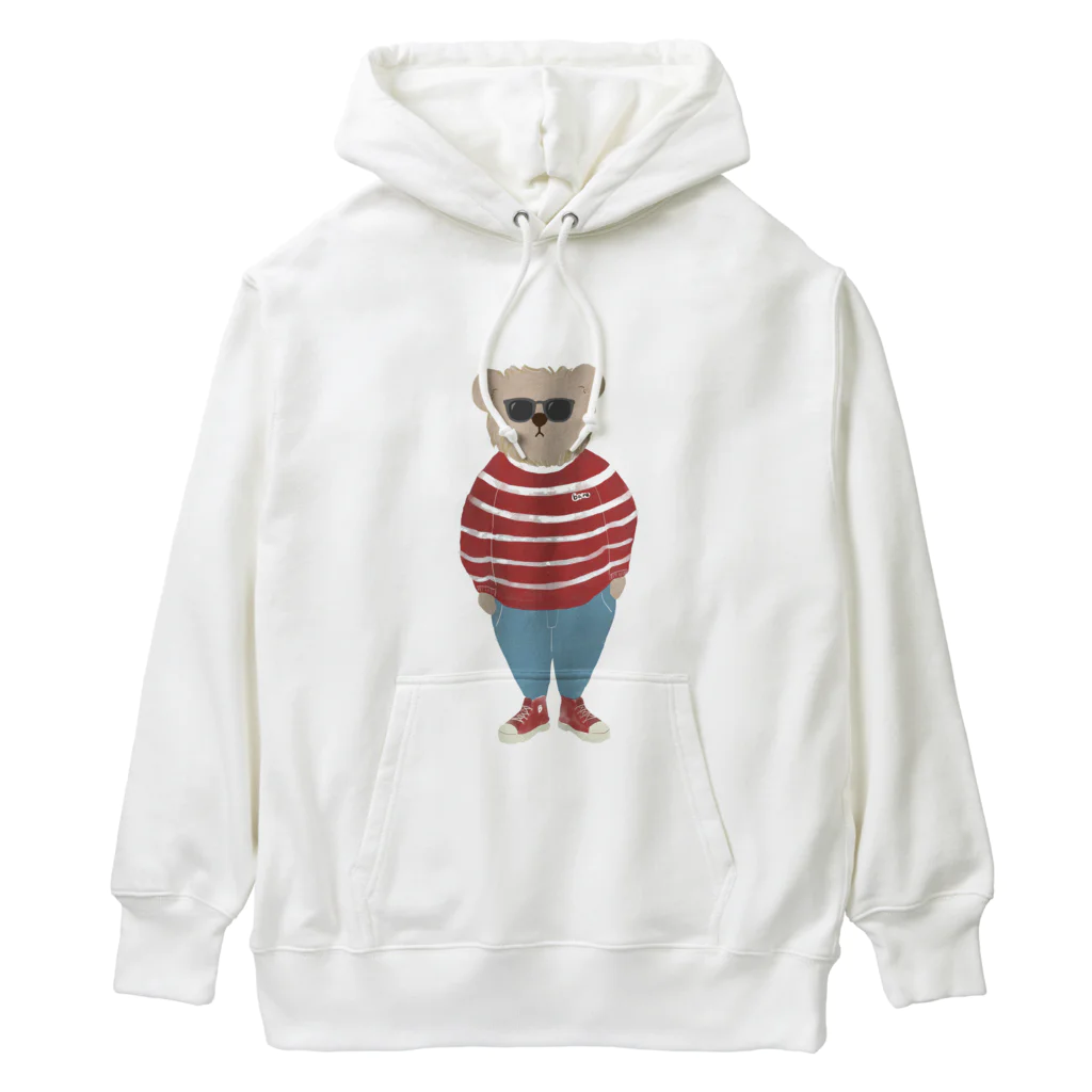 papiko くまさんの洋服を着てお出かけするクマさん　あか　シンプル Heavyweight Hoodie