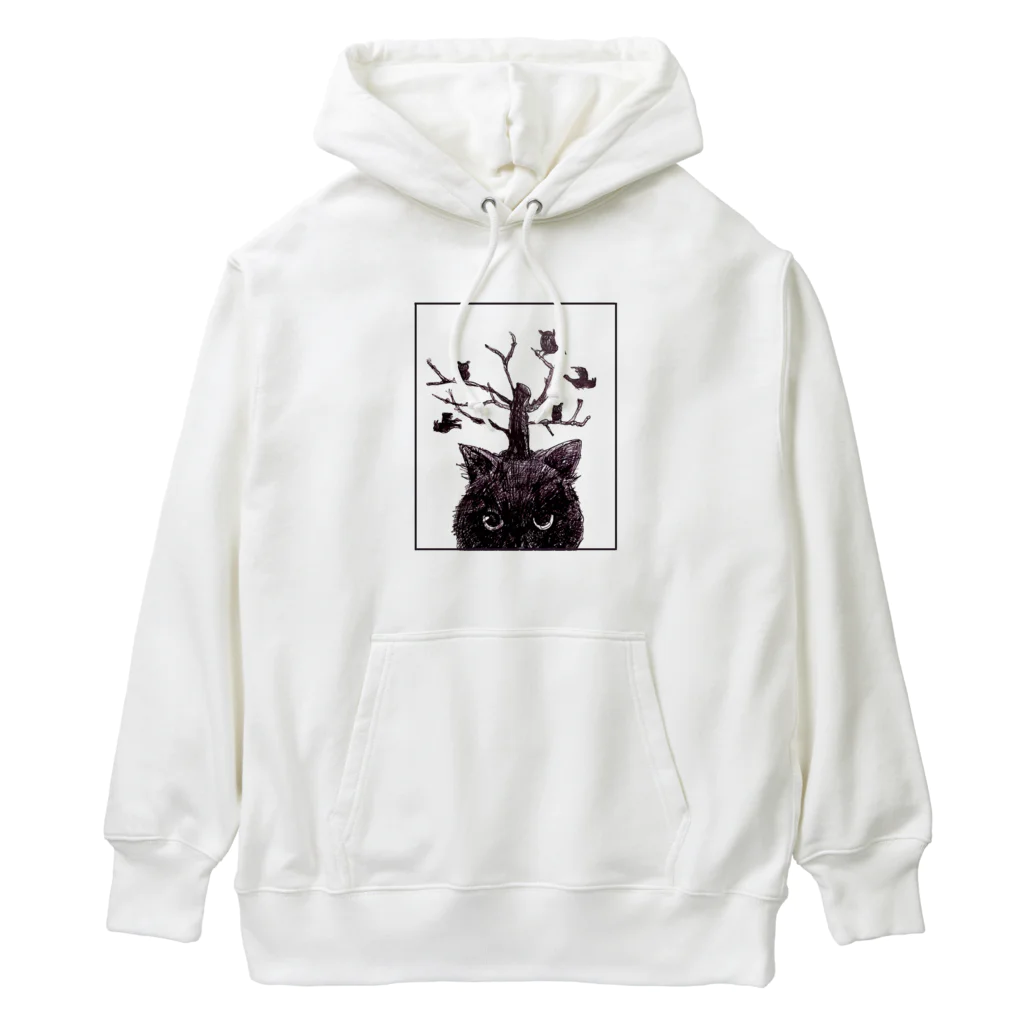 ブティック萌の猫とフクロウ Heavyweight Hoodie