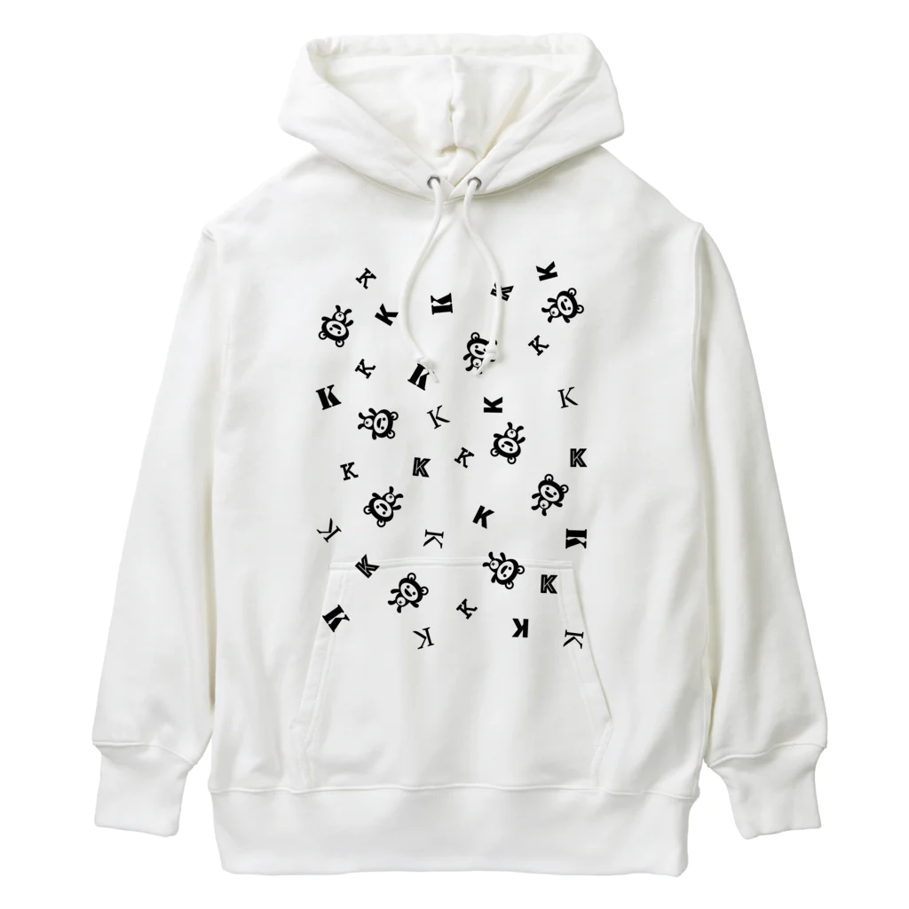 ヨープキャンが気になったのケロっ子 パターン ブラック Heavyweight Hoodie