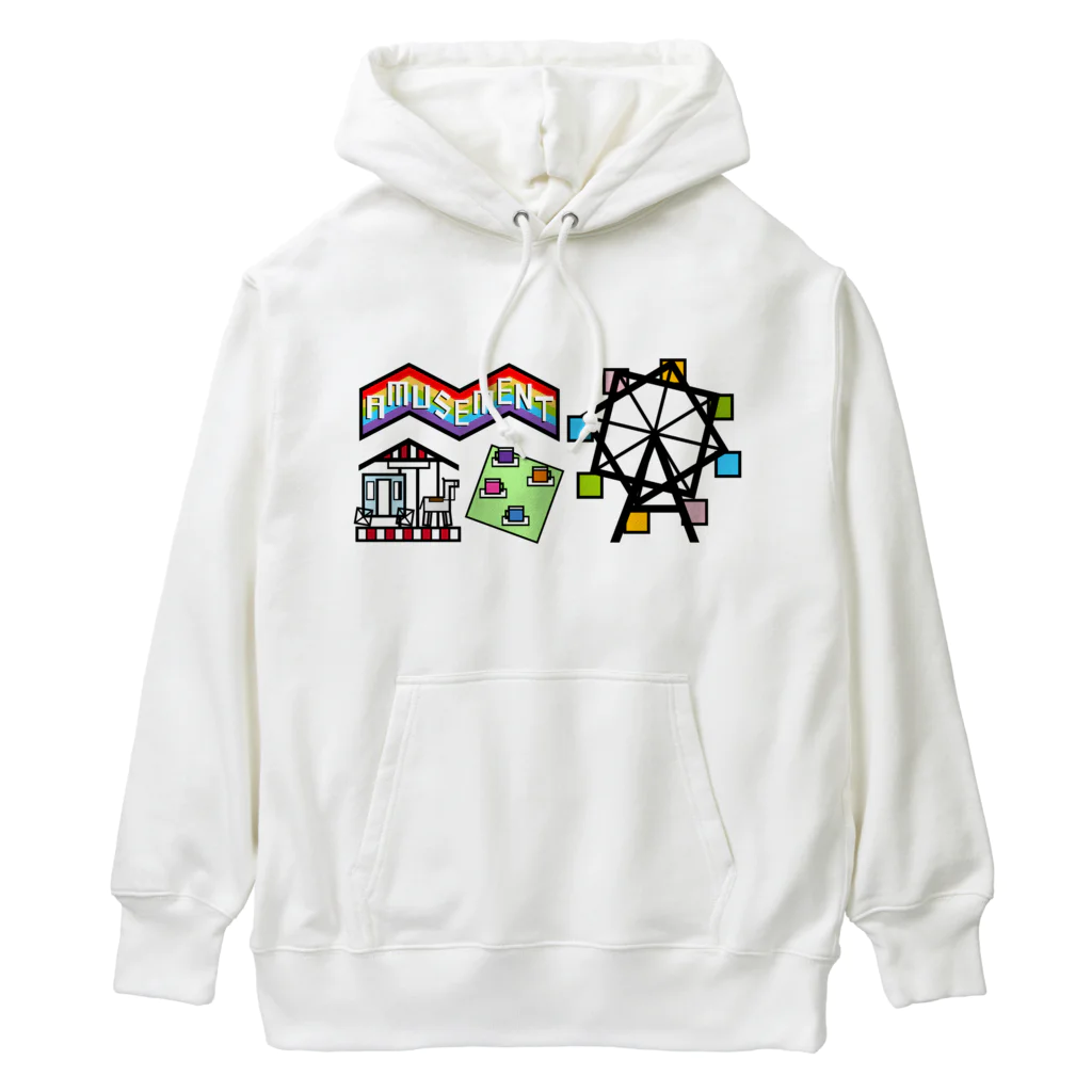 生物＝ケモノのヲ店の『かくばる』amusement park Heavyweight Hoodie