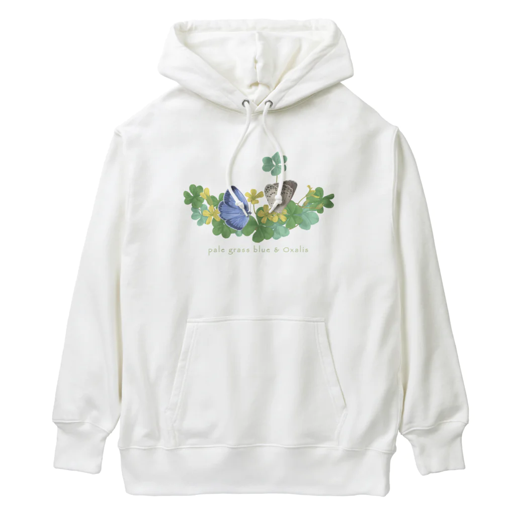 kitaooji shop SUZURI店のヤマトシジミとカタバミ Heavyweight Hoodie