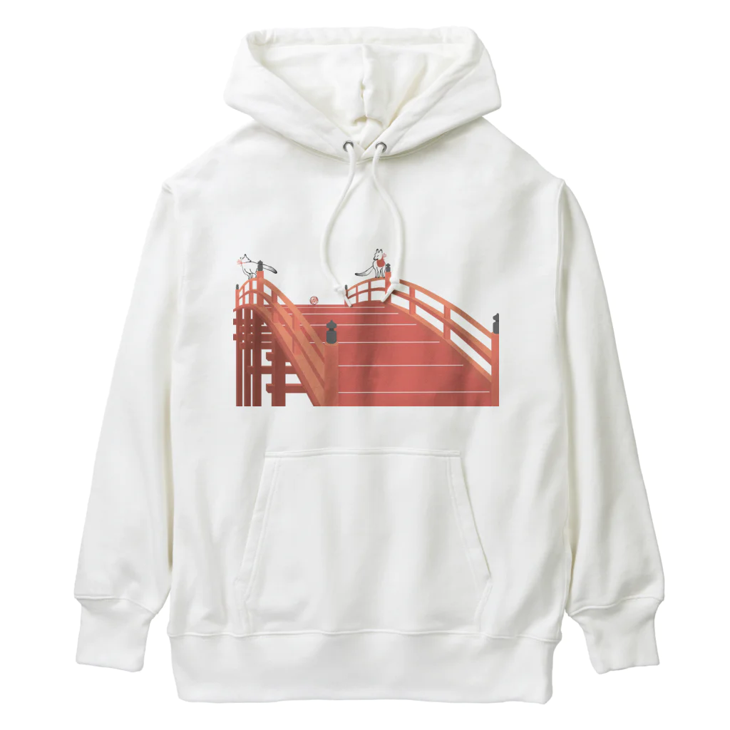 Amiの狐の赤太鼓橋 Heavyweight Hoodie