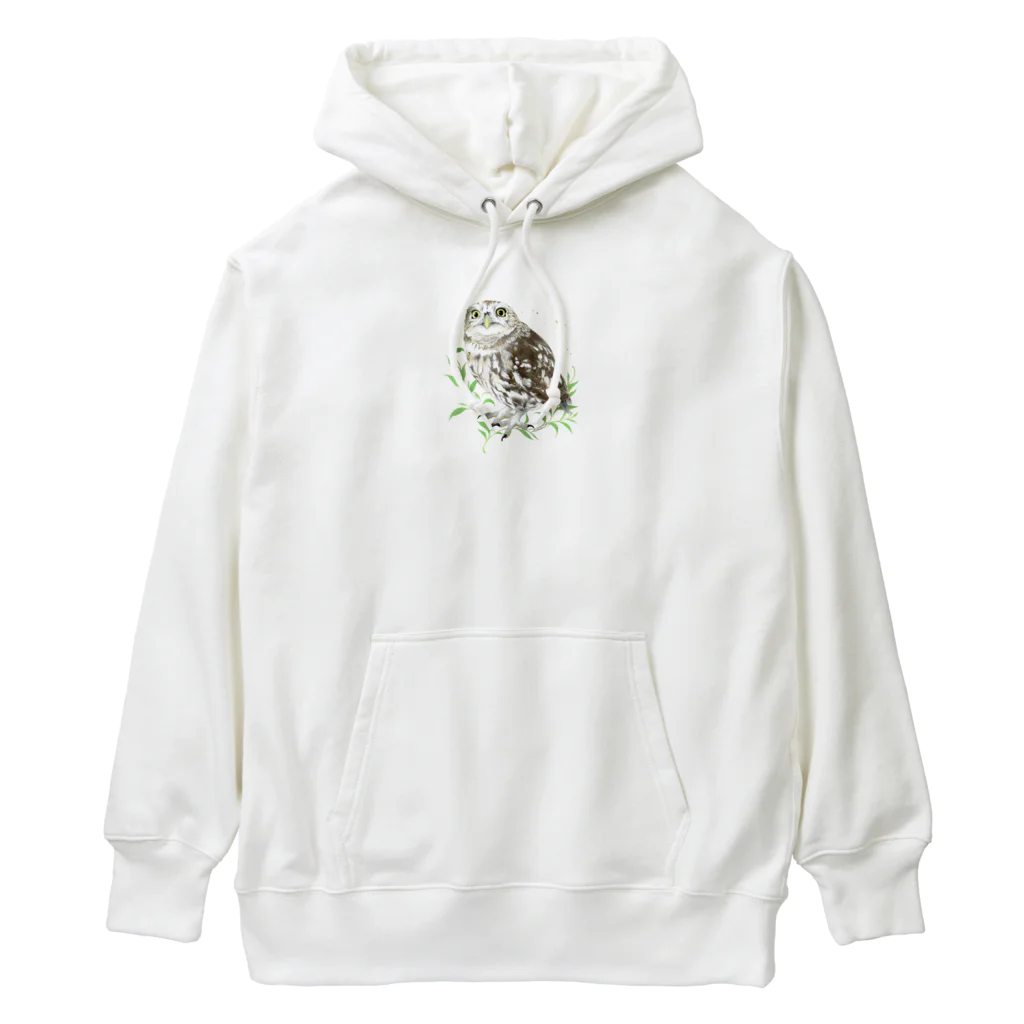 北山紫仙(Shisen's SHOP)のコキンメフクロウさん Heavyweight Hoodie