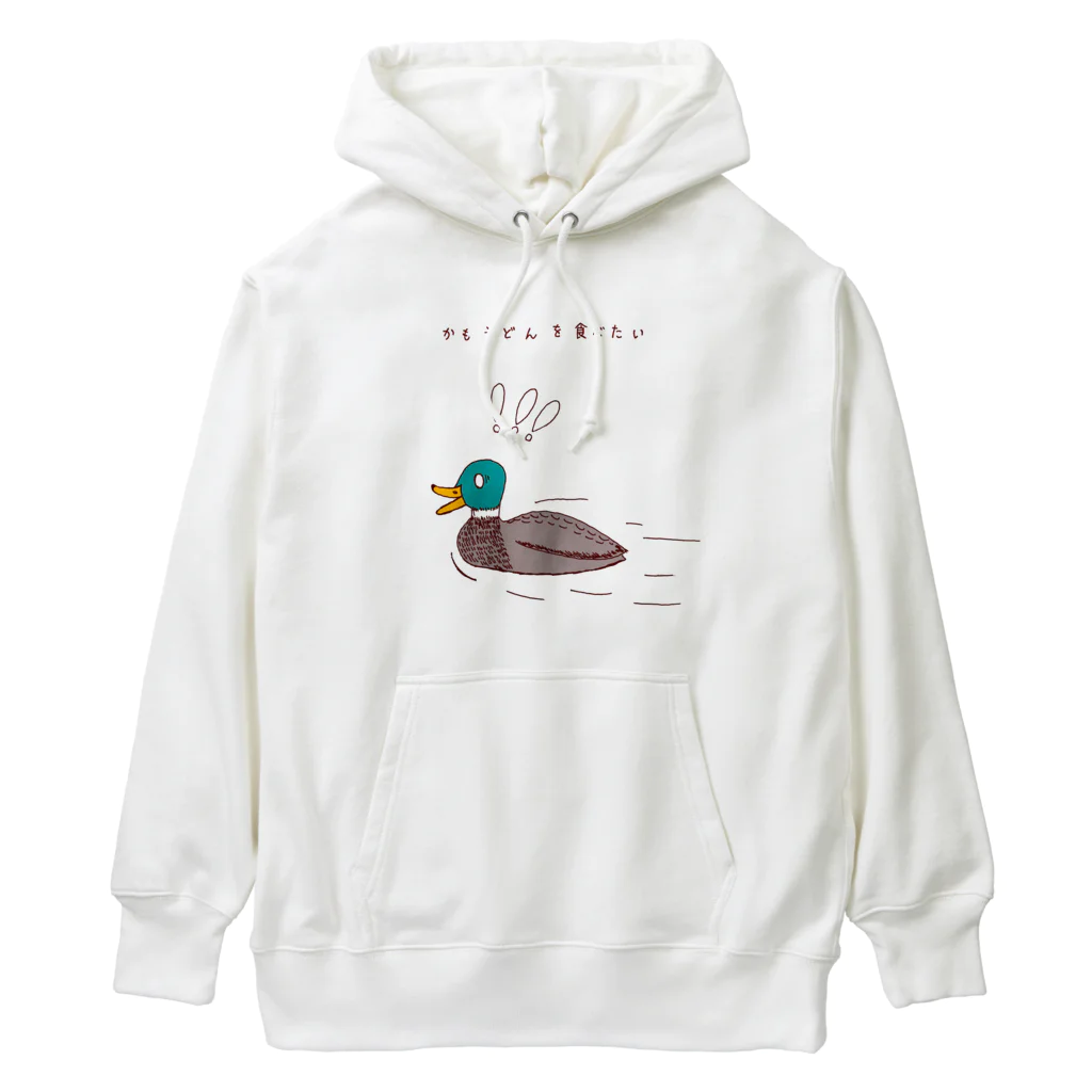 NIKORASU GOのユーモアデザイン「鴨うどんを食べたい」 Heavyweight Hoodie