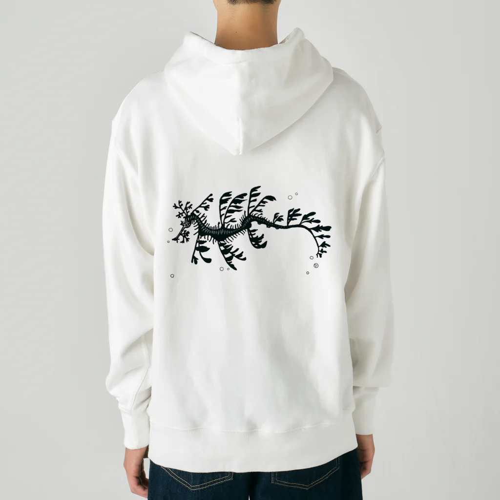 栗坊屋のリーフィーシードラゴン　白黒 Heavyweight Hoodie