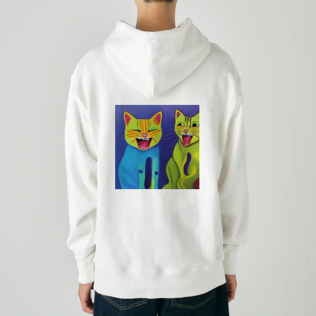 withCatsの裏の路地でウヒャウヒャ笑う猫2匹 Heavyweight Hoodie