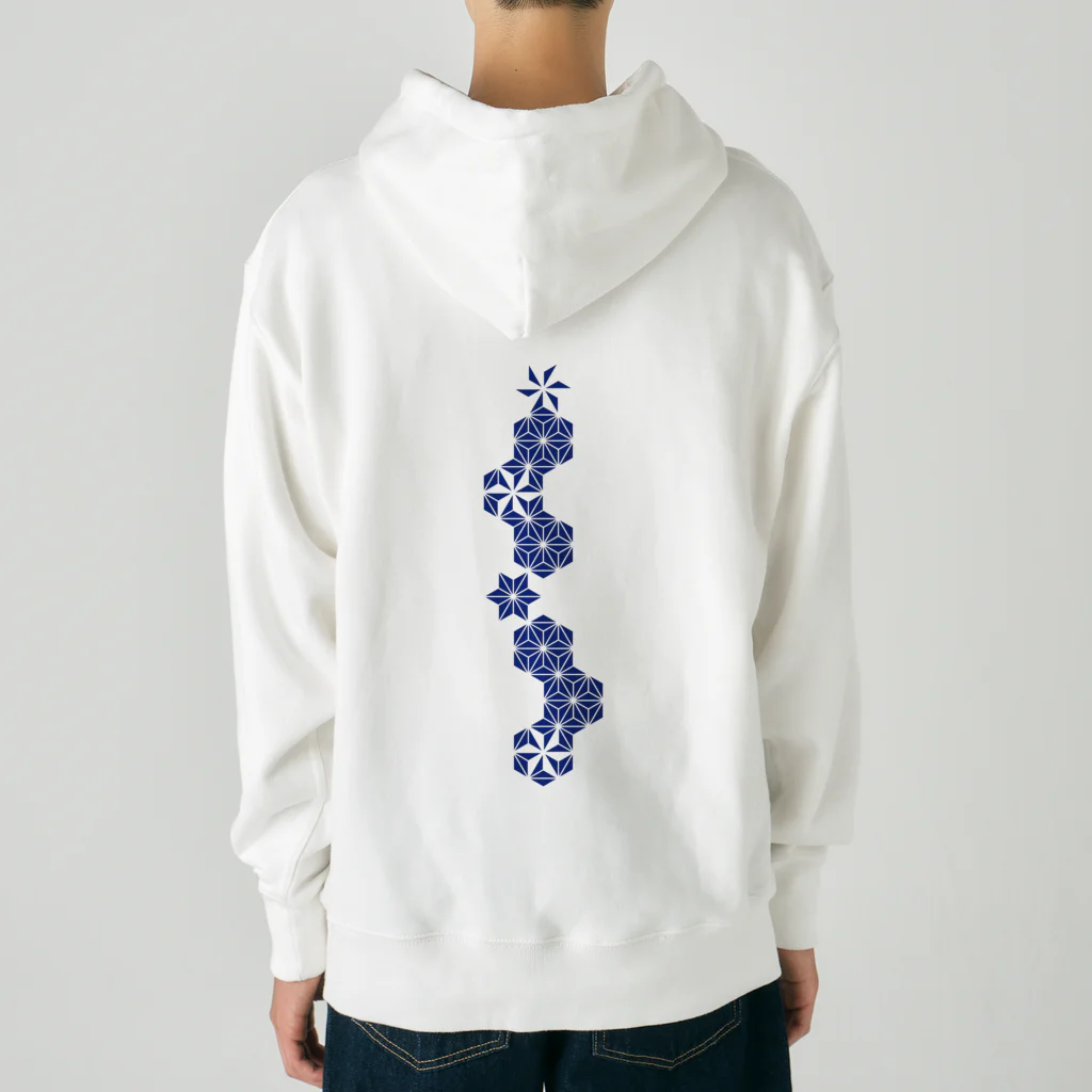 cuuyabowの麻の葉NAVY Heavyweight Hoodie