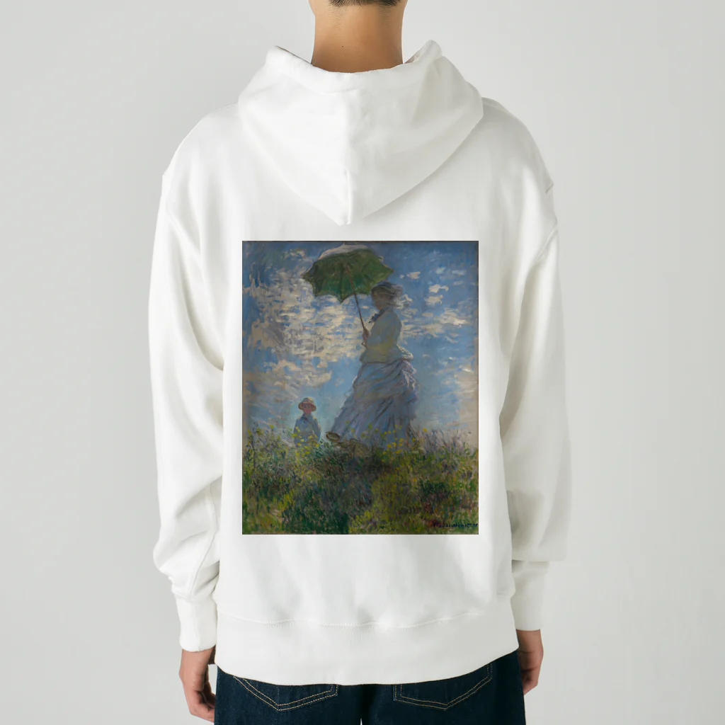 世界美術商店の散歩、日傘をさす女性 / Woman with a Parasol - Madame Monet and Her Son Heavyweight Hoodie