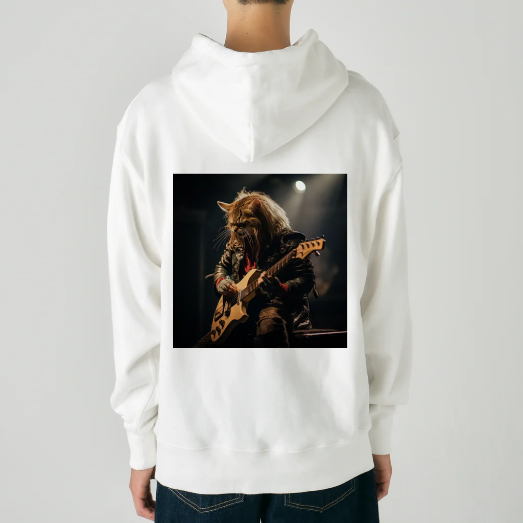 Gavi'sのRockなCat 猫ギターバージョン2 Heavyweight Hoodie