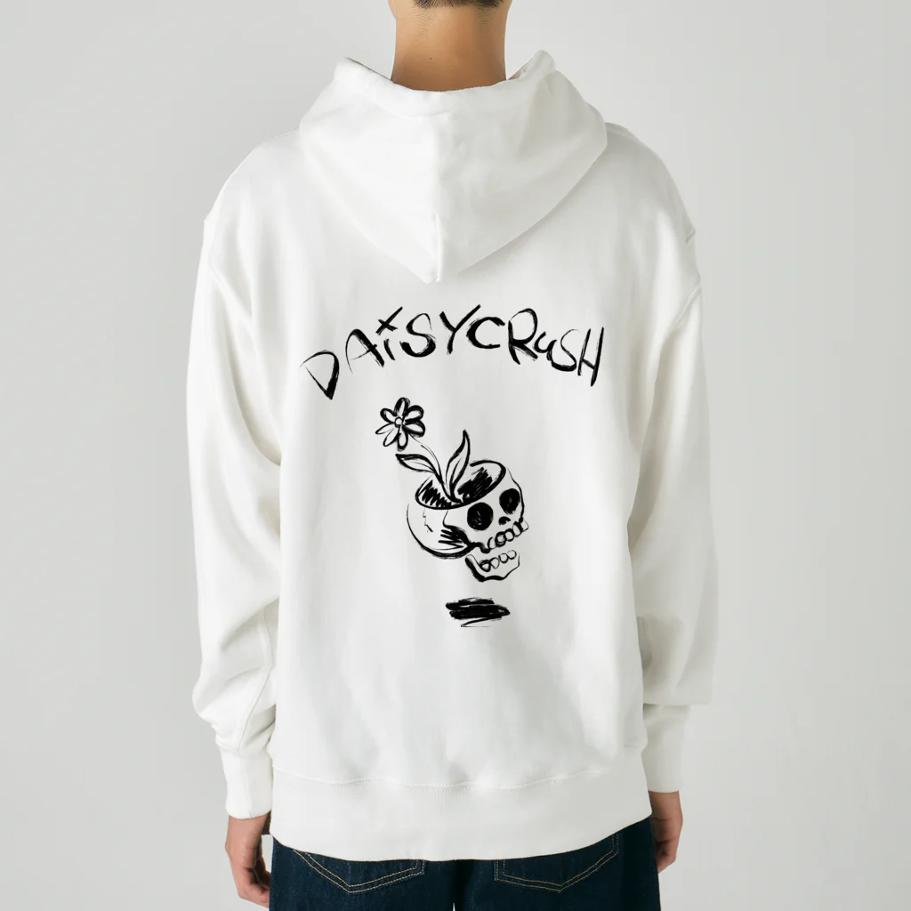 daisy crushのflower scull Heavyweight Hoodie