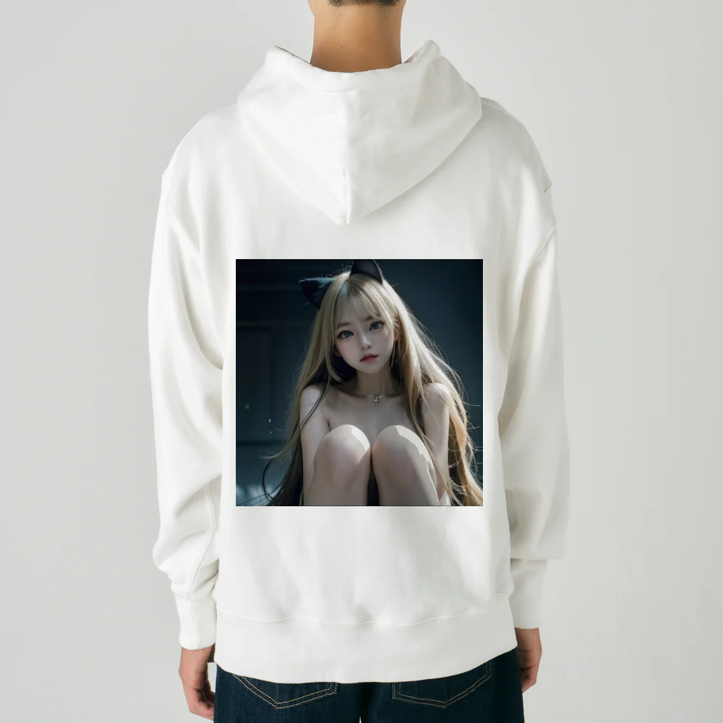 AI美女書架のAI美女猫　ララ Heavyweight Hoodie