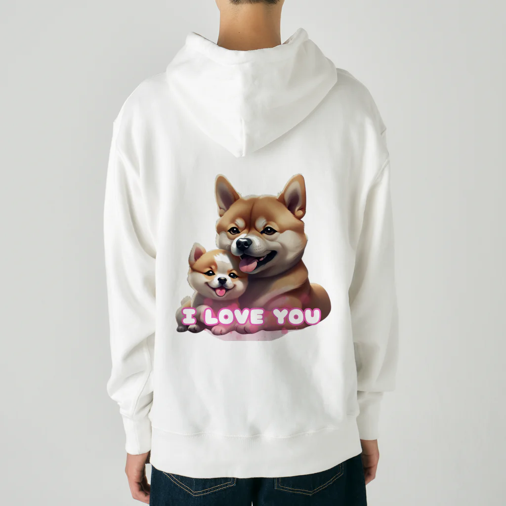 Carl.FamilyのＩLOVEわんちゃん【柴犬】 Heavyweight Hoodie