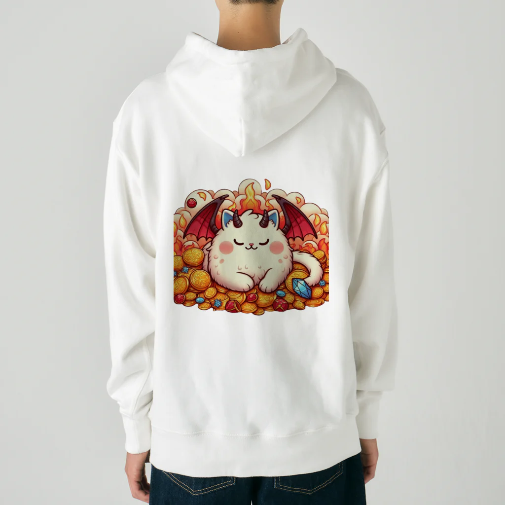 nekodoragonのおやすみ！猫ドラゴン　背景透過ver Heavyweight Hoodie