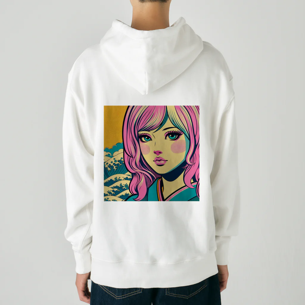 Sunlit Horizonの令和・浮世絵ギャル Heavyweight Hoodie